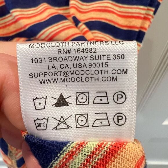 ModCloth Women’s 1X Plus Gotta Get Going TShirt Dress Orange Stripe NWT - Picture 12 of 13